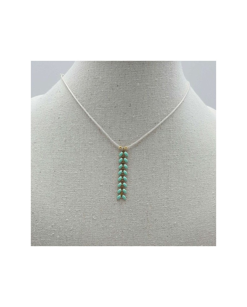 Collier maille épi verticale sur coton ajustable