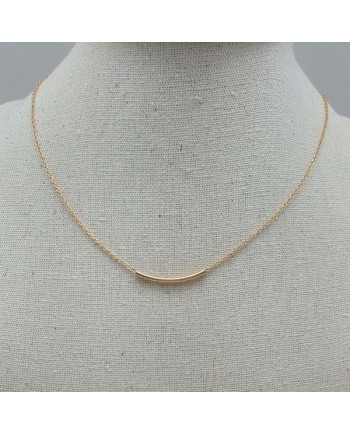 Collier ras du cou fine corne Plaqué Or sur chaîne fine