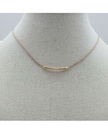 Collier ras du cou fine corne Plaqué Or sur chaîne fine