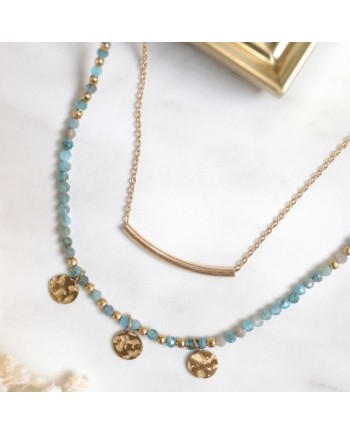 Collier ras du cou fine corne Argent sur chaîne fine