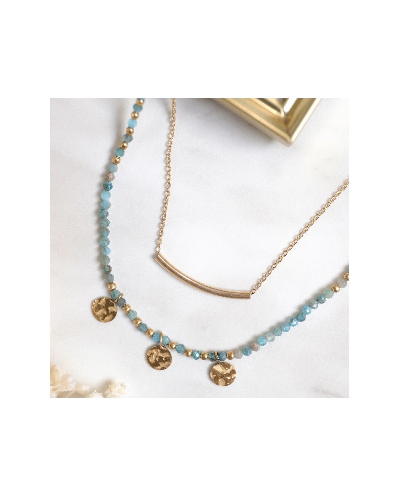 Collier ras du cou fine corne Argent sur chaîne fine