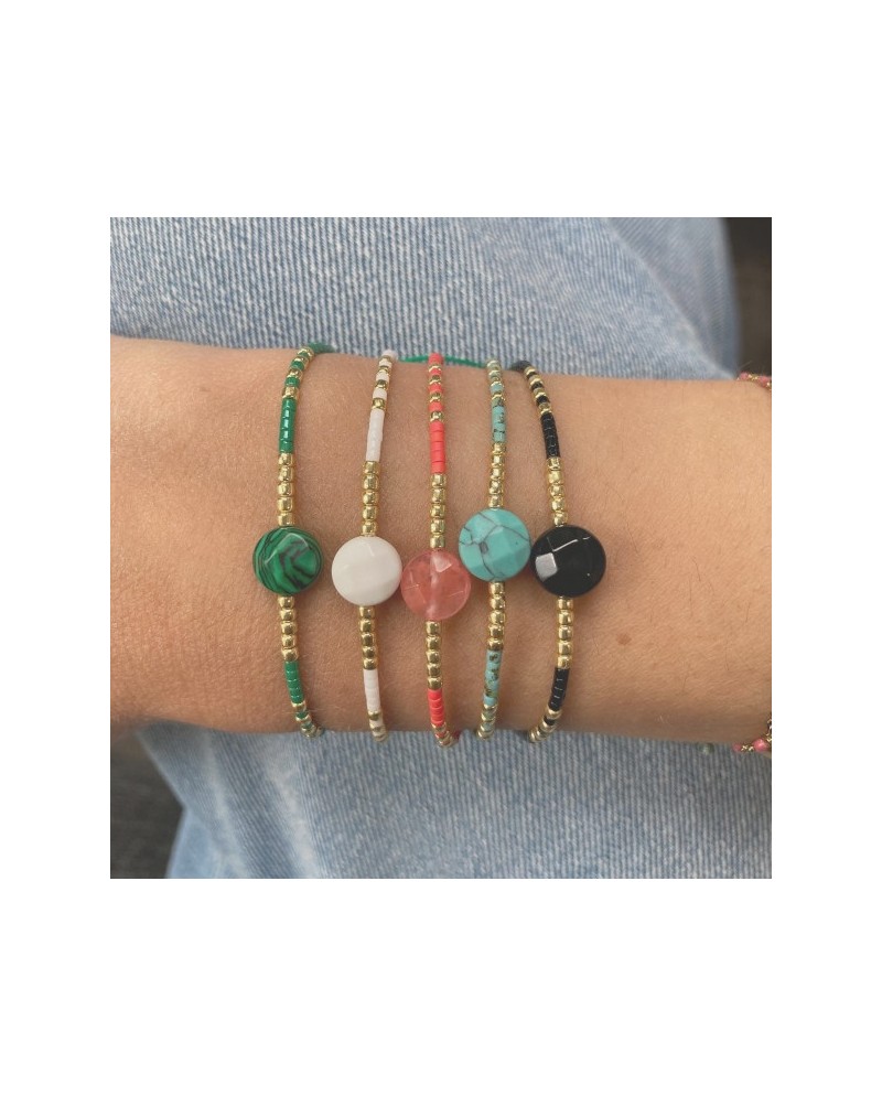 Bracelet fin tige et perles Miyuki