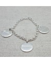 Bracelet breloques à graver médaille ou coeur sur chaîne argent