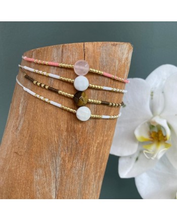 Bracelet fin tige et perles Miyuki