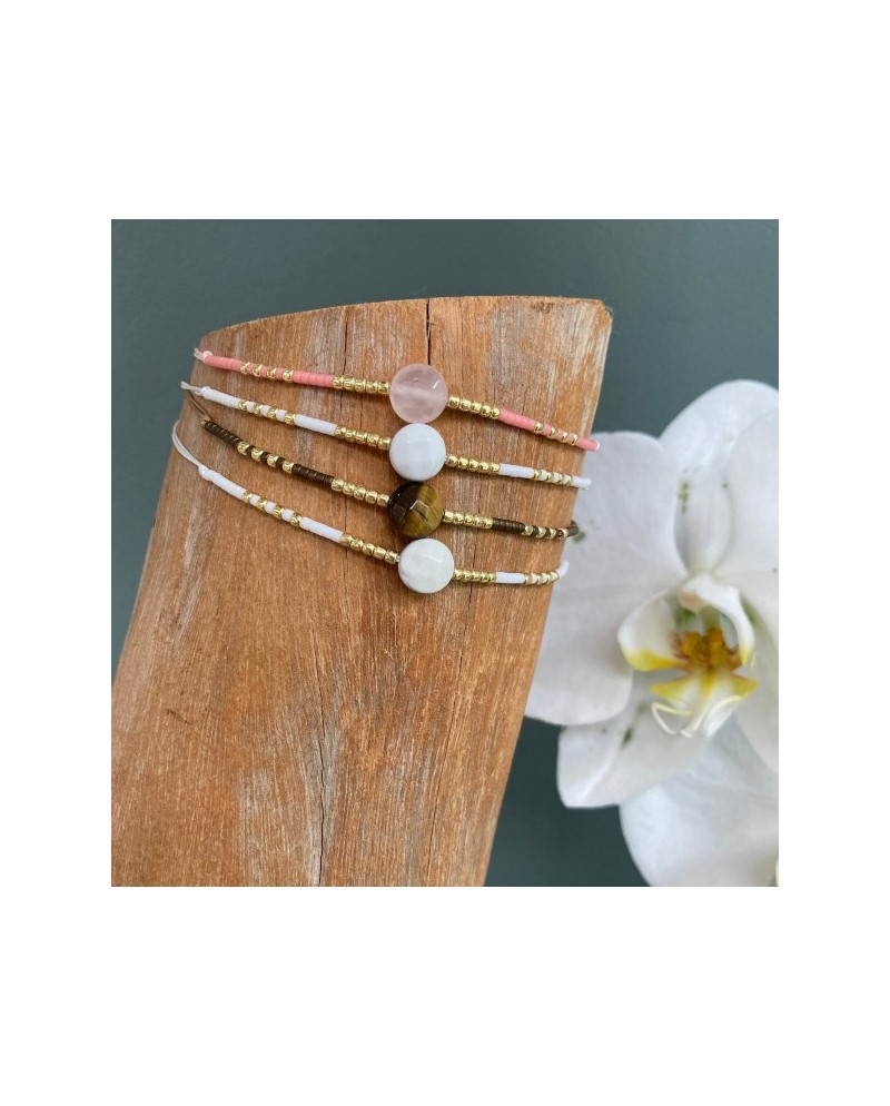 Bracelet fin tige et perles Miyuki