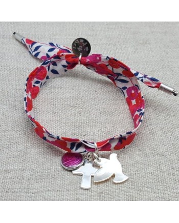 Bracelet liberty colombe et croix argent