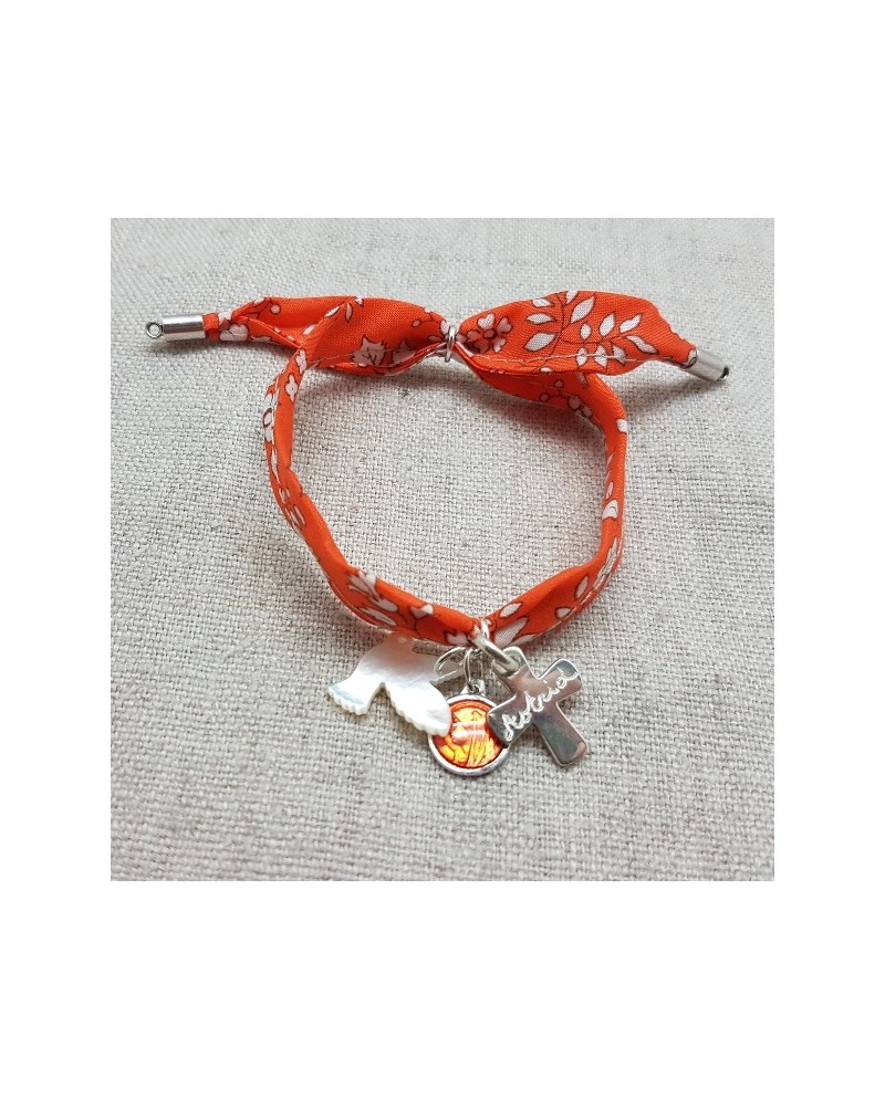 Bracelet liberty colombe et croix argent