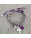 Bracelet liberty colombe et croix argent