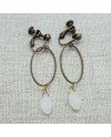 Boucle d'oreille ovales et perles