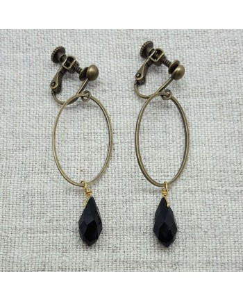 Boucle d'oreille ovales et perles