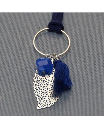 sautoir plume argentée