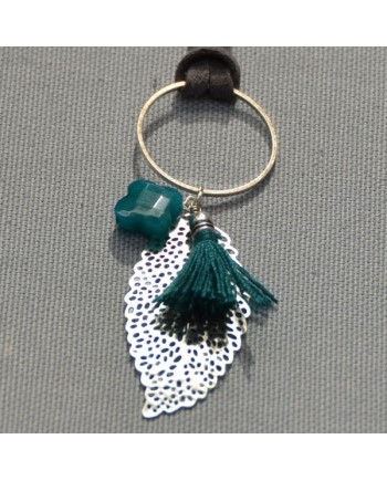 sautoir plume argentée