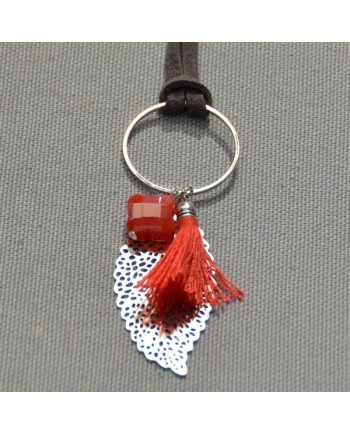 sautoir plume argentée