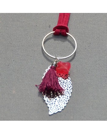 sautoir plume argentée