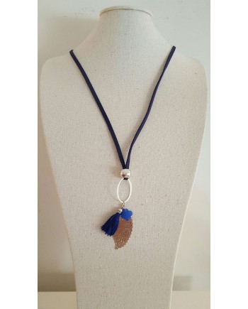 sautoir plume argentée