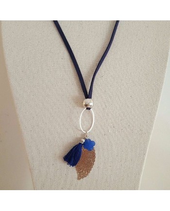 sautoir plume argentée