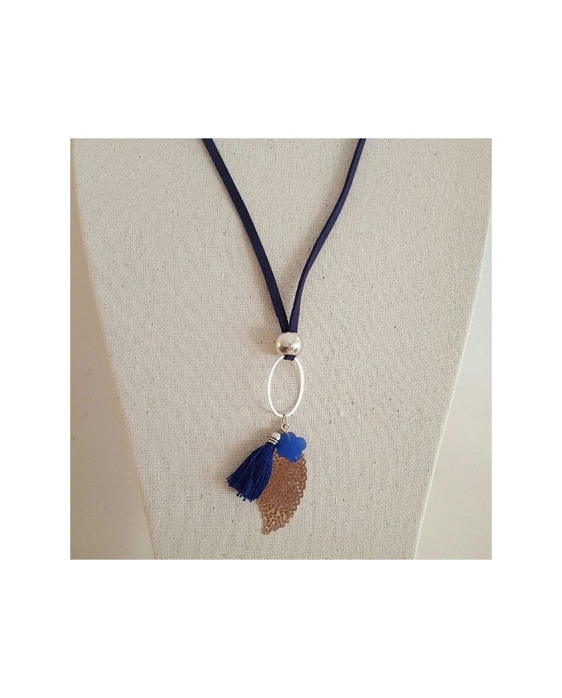 sautoir plume argentée