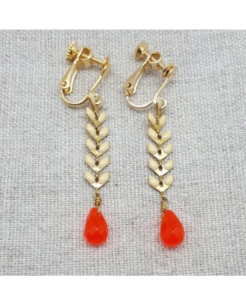 boucle d'oreille epi emaillé courte