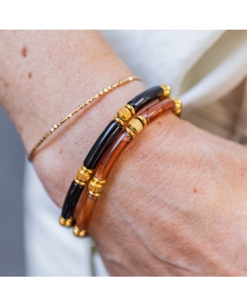 Bracelet perles tissés sur lien elastique