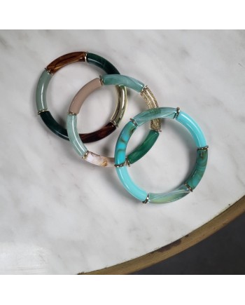 Bracelet perles tissés sur lien elastique