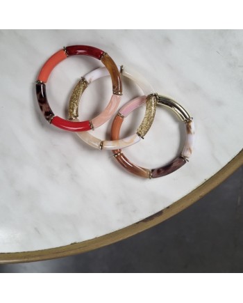 Bracelet perles tissés sur lien elastique