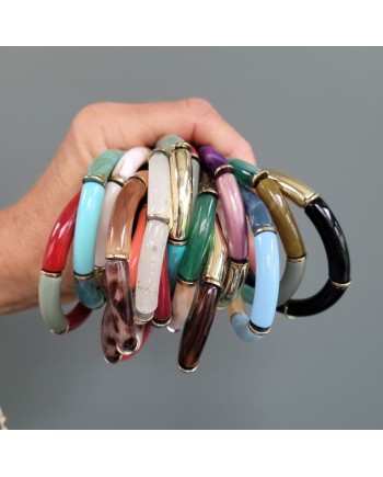 Bracelet perles tissés sur lien elastique