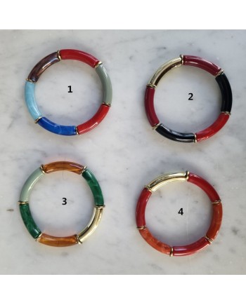 Bracelet perles tissés sur lien elastique