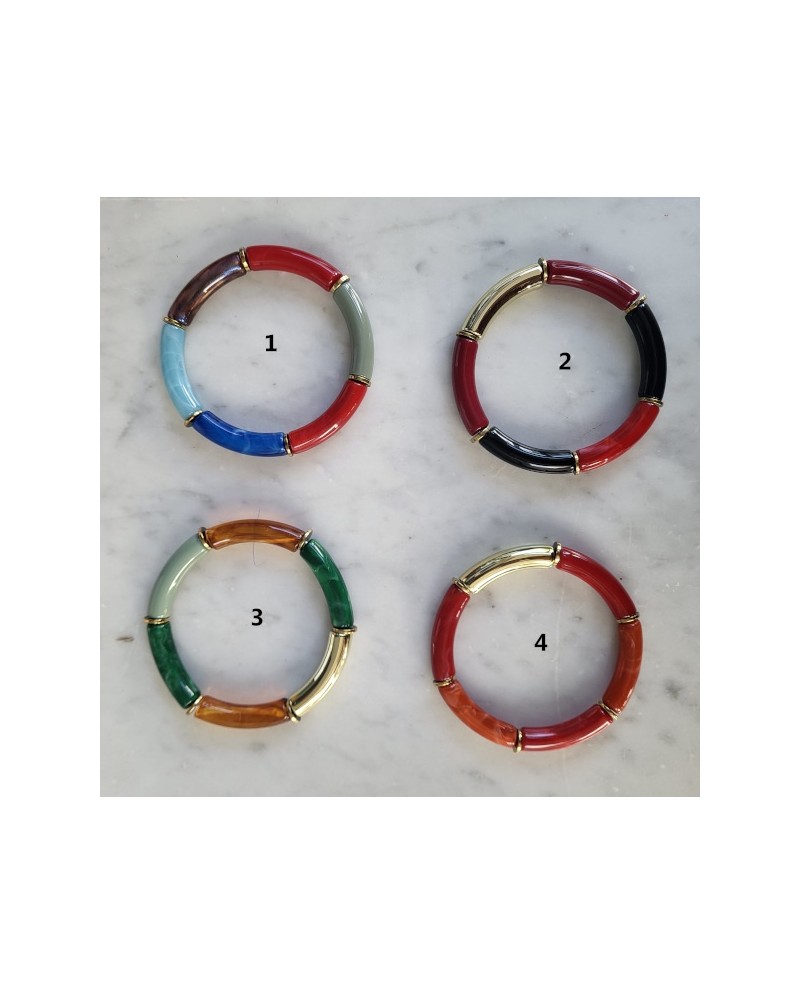 Bracelet perles tissés sur lien elastique