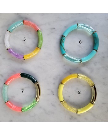 Bracelet perles tissés sur lien elastique