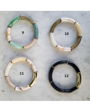 Bracelet perles tissés sur lien elastique