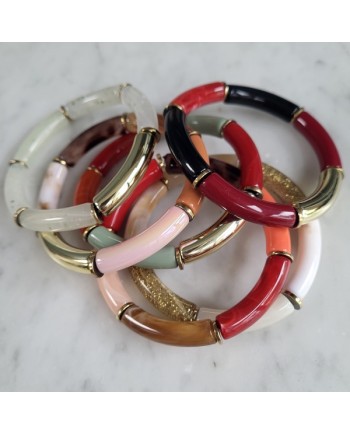 Bracelet perles tissés sur lien elastique