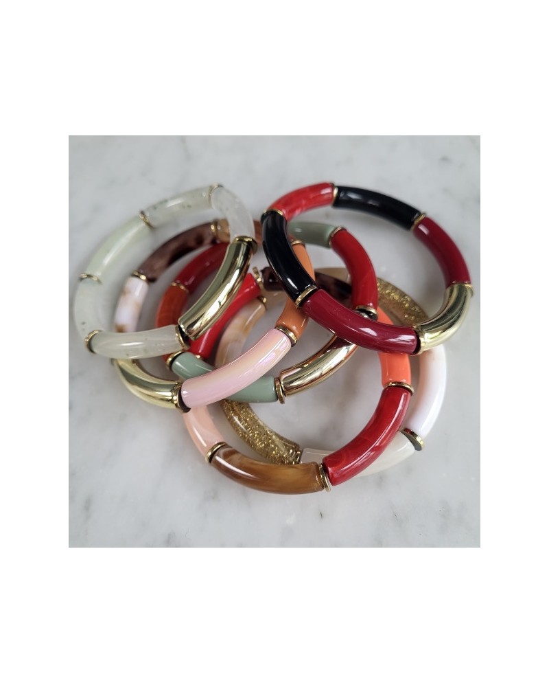 Bracelet perles tissés sur lien elastique