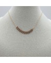 Collier maille épi horyzontale avec une chaîne plaqué Or 