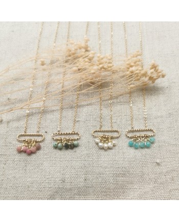 Collier motif carré ou oval Plaqué Or