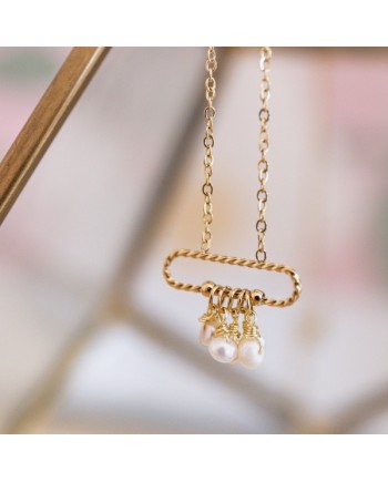 Collier motif carré ou oval Plaqué Or