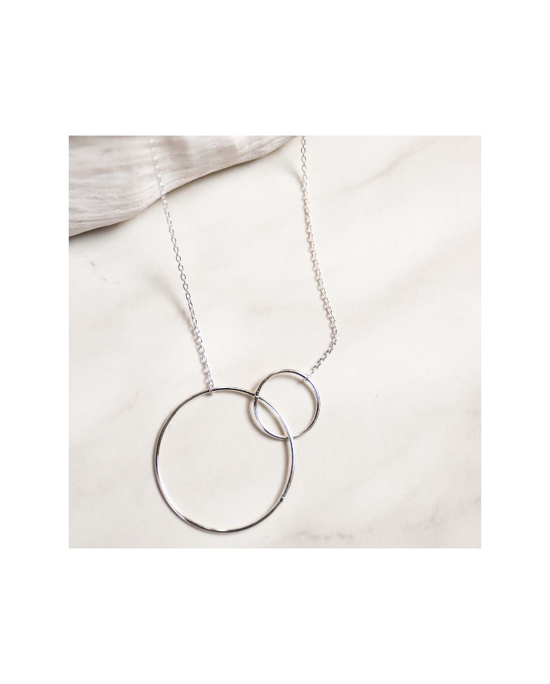 Collier deux anneaux grande taille