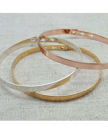 Jonc ruban taille ENFANT Argent ou Plaqué Or 