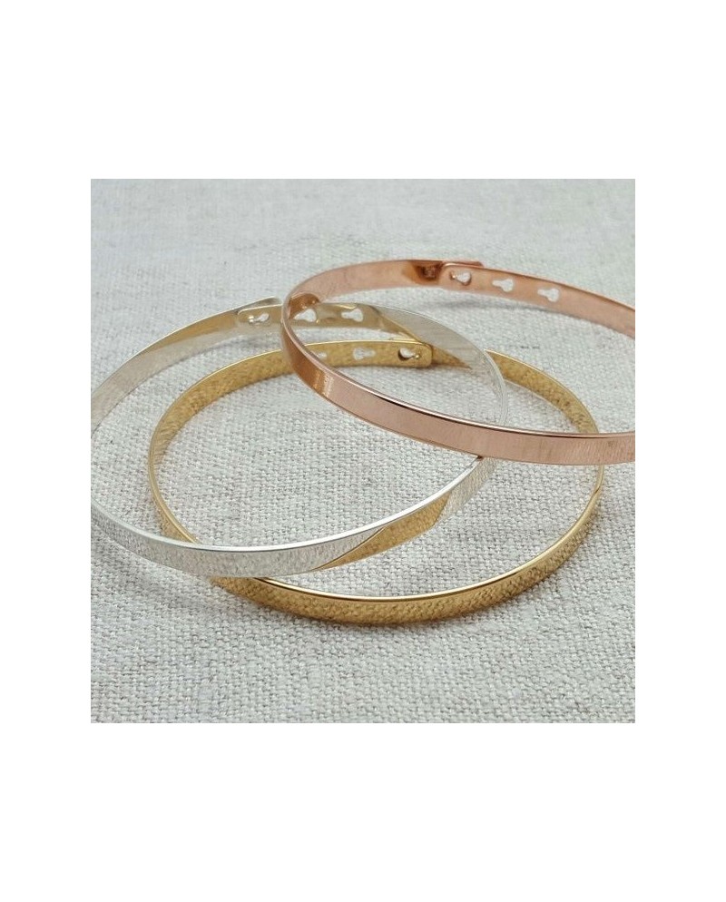 Jonc ruban taille ENFANT Argent ou Plaqué Or 