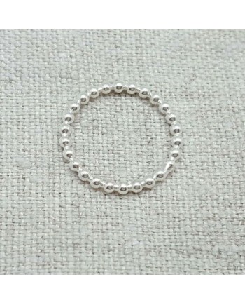 Bague fine perlée Argent