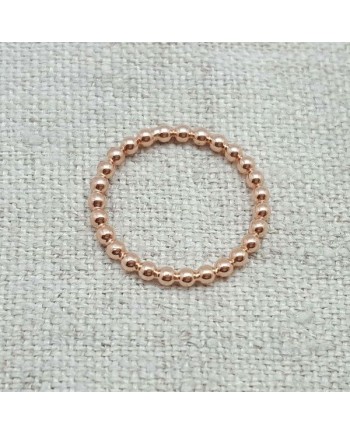 Bague fine perlée plaqué Or rose