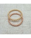 Bague perlée plaqué Or et plaqué Or rose