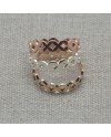 Bague Argent ou plaqué Or jaune ou rosemotif rond taille ajustable