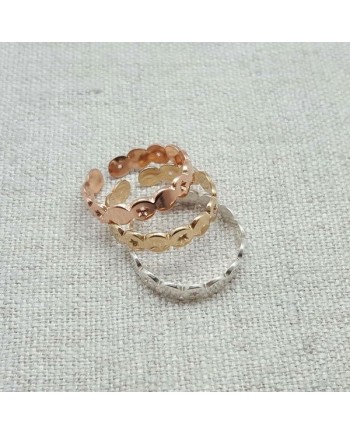 Bague Argent ou plaqué Or motif rond