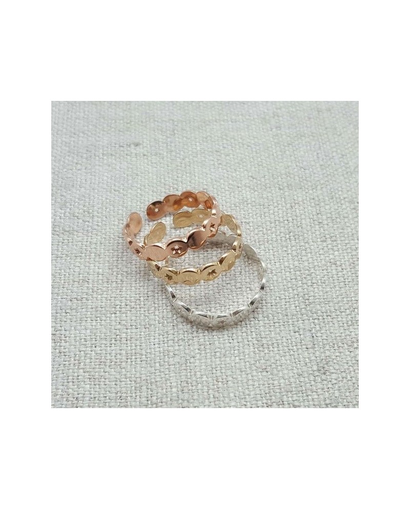 Bague Argent ou plaqué Or motif rond