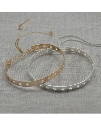 Jonc AJOURE ETOILES Argent, ou plaqué Or