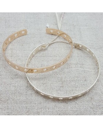 Jonc ajouré etoiles Argent, ou plaqué Or