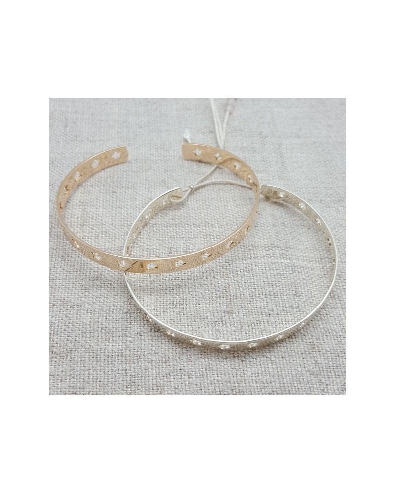 Jonc ajouré etoiles Argent, ou plaqué Or