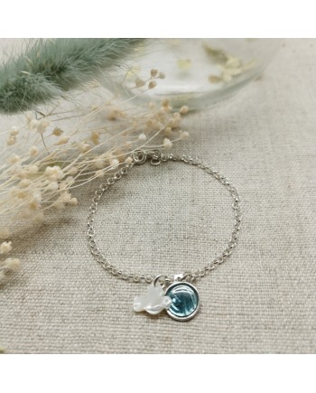 Chaîne Argent avec breloques colombes et vierge émaillée