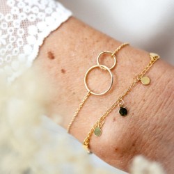 Bijoux avec motif anneau sur chaîne ou cordon en Argent ou Plaqué Or 