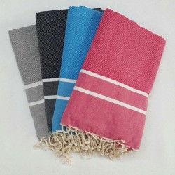 Foutas en nid d'abeille ou chevron, 1m sur 2m, couleur,100% coton 